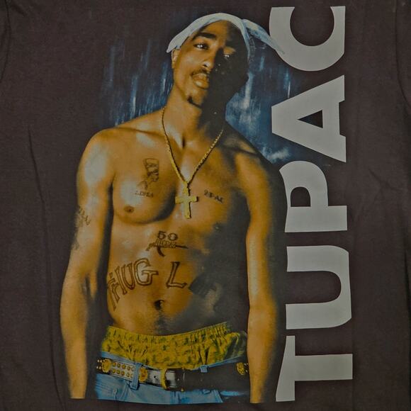 Tupac Shakur T-Shirt – Black – Size XL – Heavy Cotton – Reproduction - Picture 2 of 3